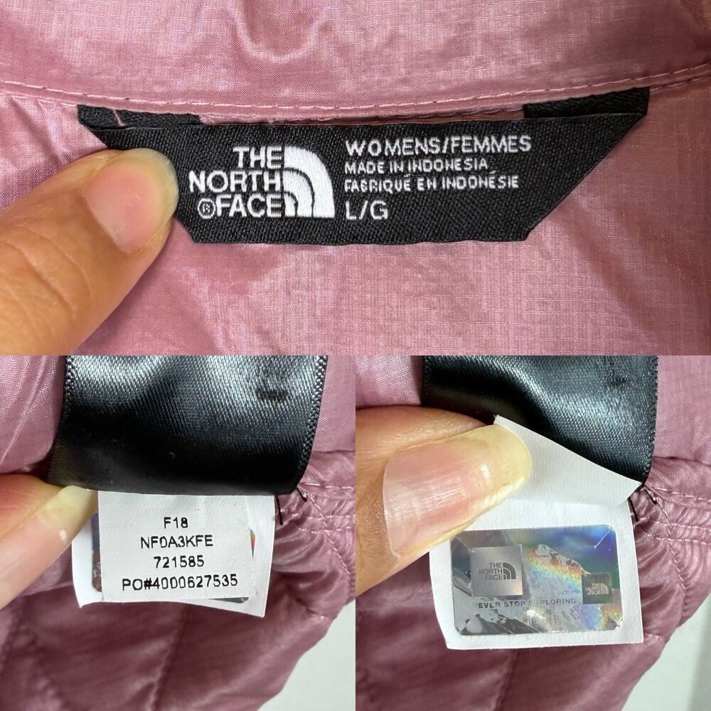 The North Face Pink Quilted Women’s Vest Size L Packable Nylon Winter Outerwear - Picture 4 of 7